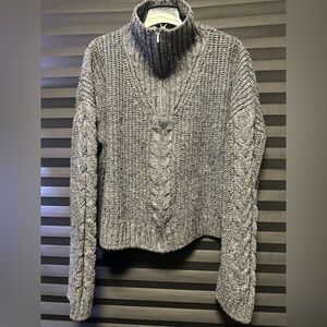 Prana Charcoal Cable Knit Turtleneck Sweater Laurel Creek Sweater xl